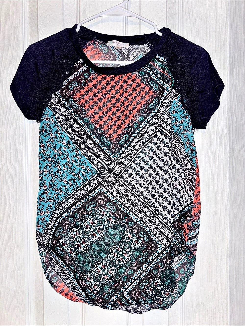 Love Fire Floral Short Sleeve Top